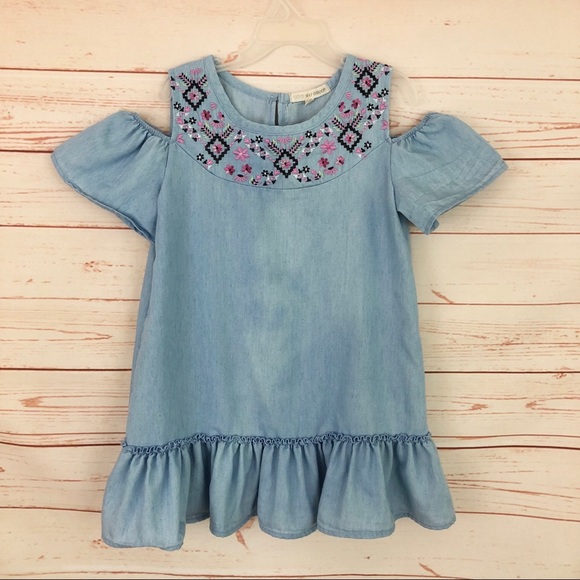 Self Esteem Other - Self Esteem Chambray Cold Shoulder Tunic Top